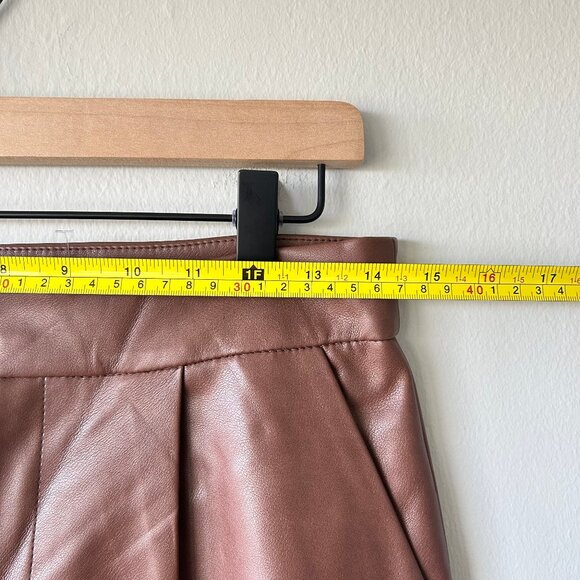 Avec Les Filles Faux Leather Wide Leg Pants Brown Size 2 Women's - Picture 8 of 10